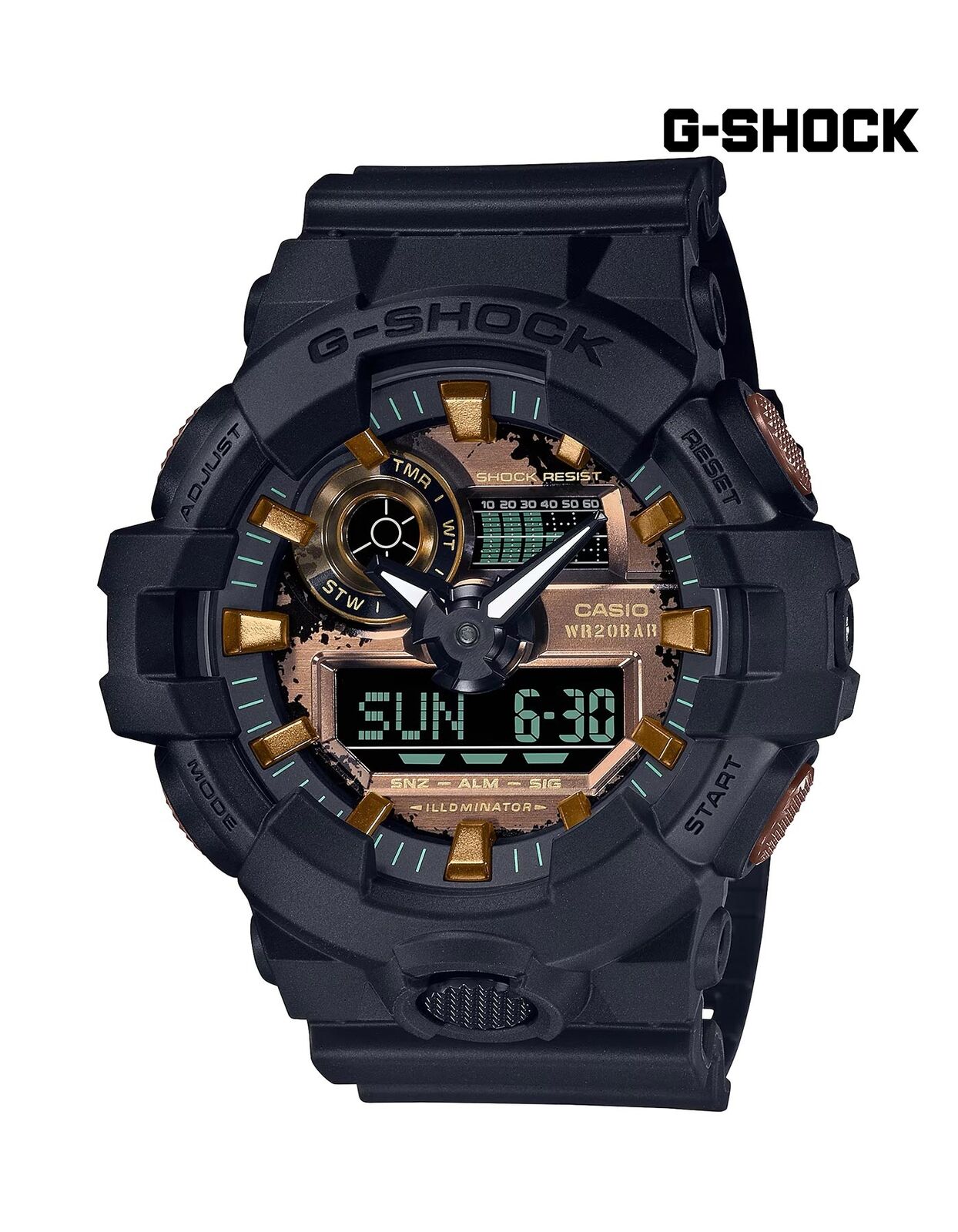 Casio G-Shock GA-700RC-1A Rusted Iron Design Analog Digital Men's Sport Watch