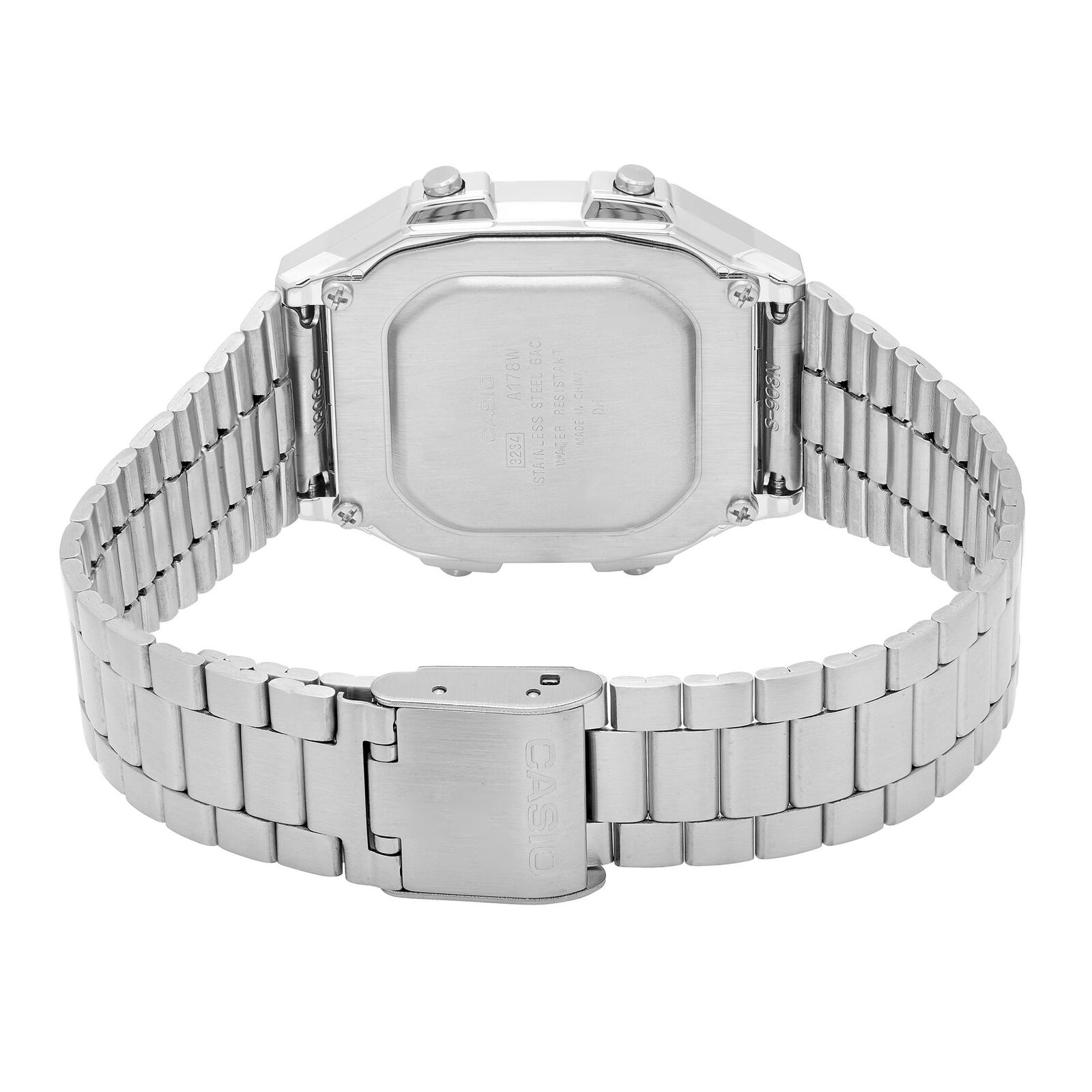 Casio Digital Stainless Steel Dual Time Alarm Chrono A178WA-1ADF Men's Watch