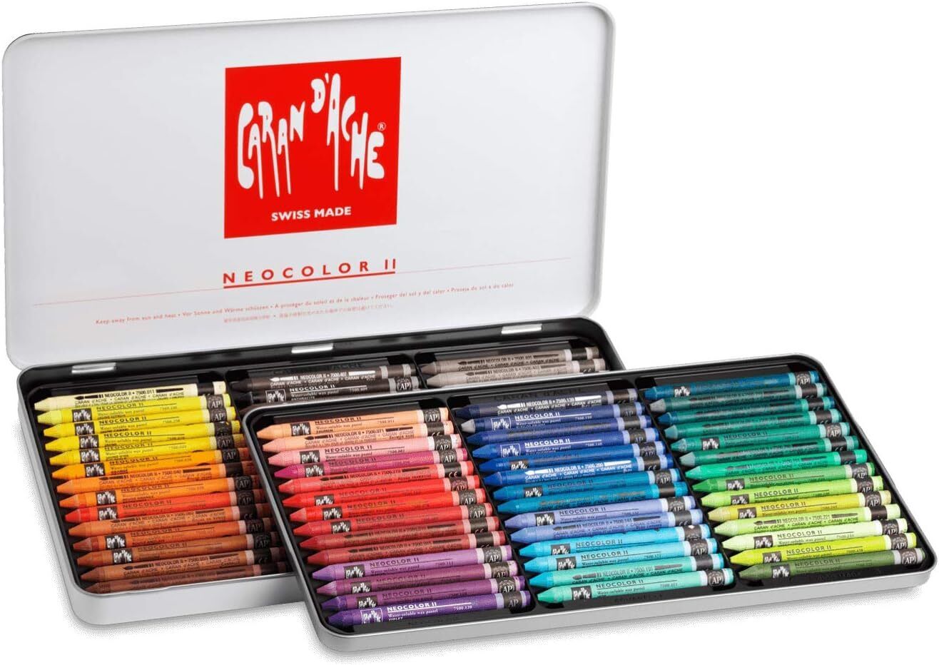 Caran d'Ache Classic Neocolor II Water-Soluble Pastels, 84 Colors