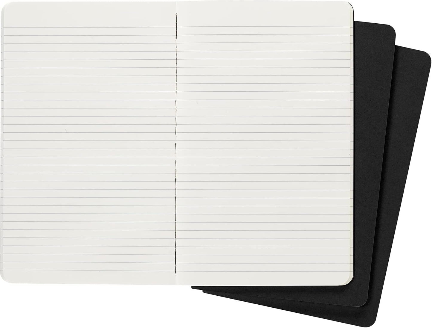 Moleskine Cahier Journal, Soft Cover, Large Ruled/Lined-Black, 80 Page set of 3
