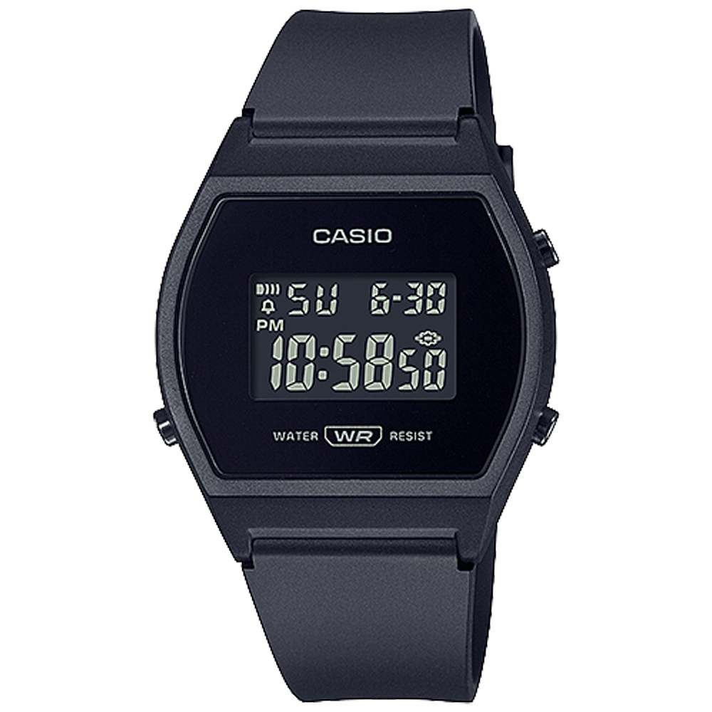 Casio Unisex Quartz Digital Black Dial Calendar Resin Strap 35mm Watch LW204-1B