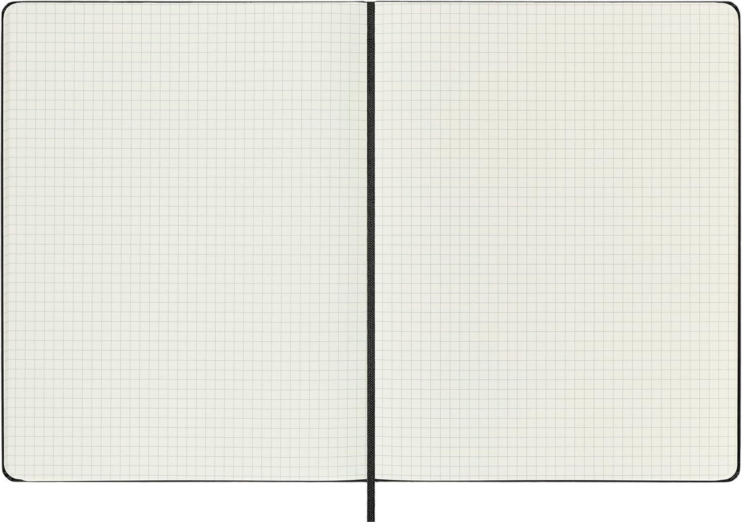 Moleskine Classic Notebook, XL, Squared, Black/Grid Hard Cover (7.5 X 9.5)