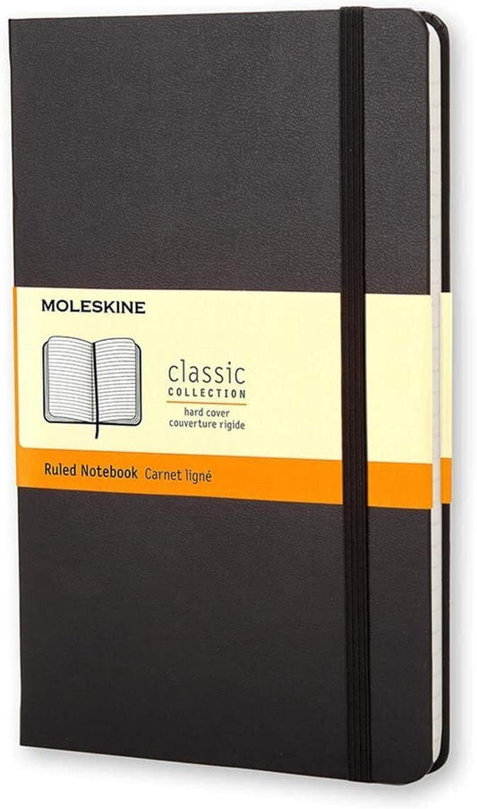 Moleskine Notebook, Hard Cover, Large (5" x 8.25") Ruled/Lined, Black