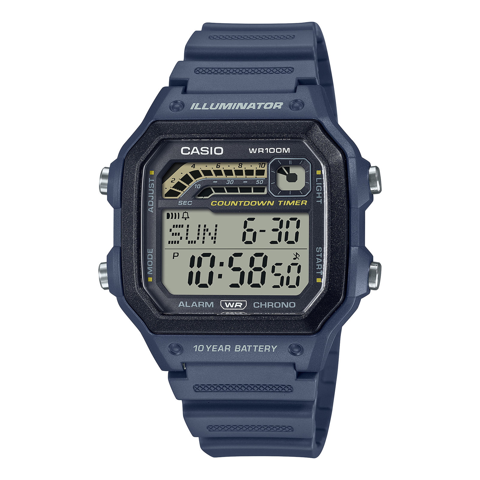 WS1600H-2AV 1990s Sports Design Multi-Sport Watch, 3 Timers, 100m Water Resistan