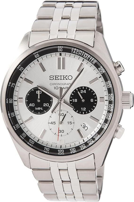 Seiko Chronograph Quartz White Dial Men's Watch SSB425P1