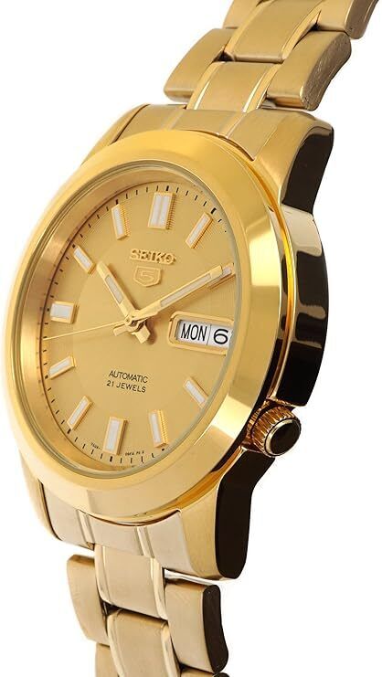 Seiko 5 Automatic Gold Dial Yellow Gold-tone Men's Watch SNKK20K1