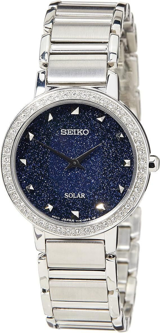 Seiko Quartz Blue Dial Stainless Steel Ladies Watch SUP433P1