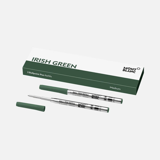 Montblanc Ballpoint Pen Refills Irish Green Med Pt  2 Refills In Box New 128217