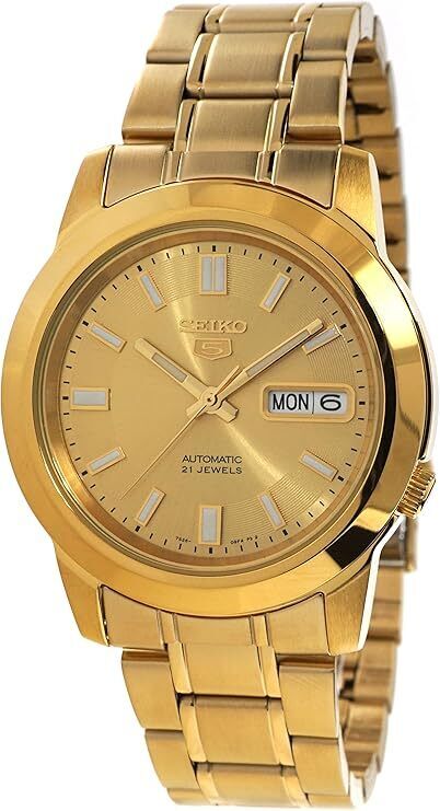 Seiko 5 Automatic Gold Dial Yellow Gold-tone Men's Watch SNKK20K1