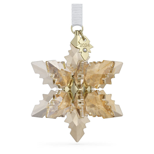 Swarovski 2024 Annual Edition 3D Snowflake Ornament - Elegant Holiday Decor Gold