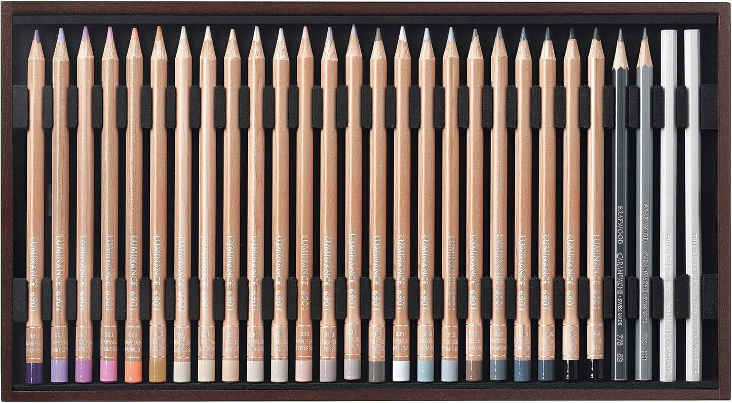 Caran d'Ache oil-based colored pencils luminance Set of 80 Wooden box