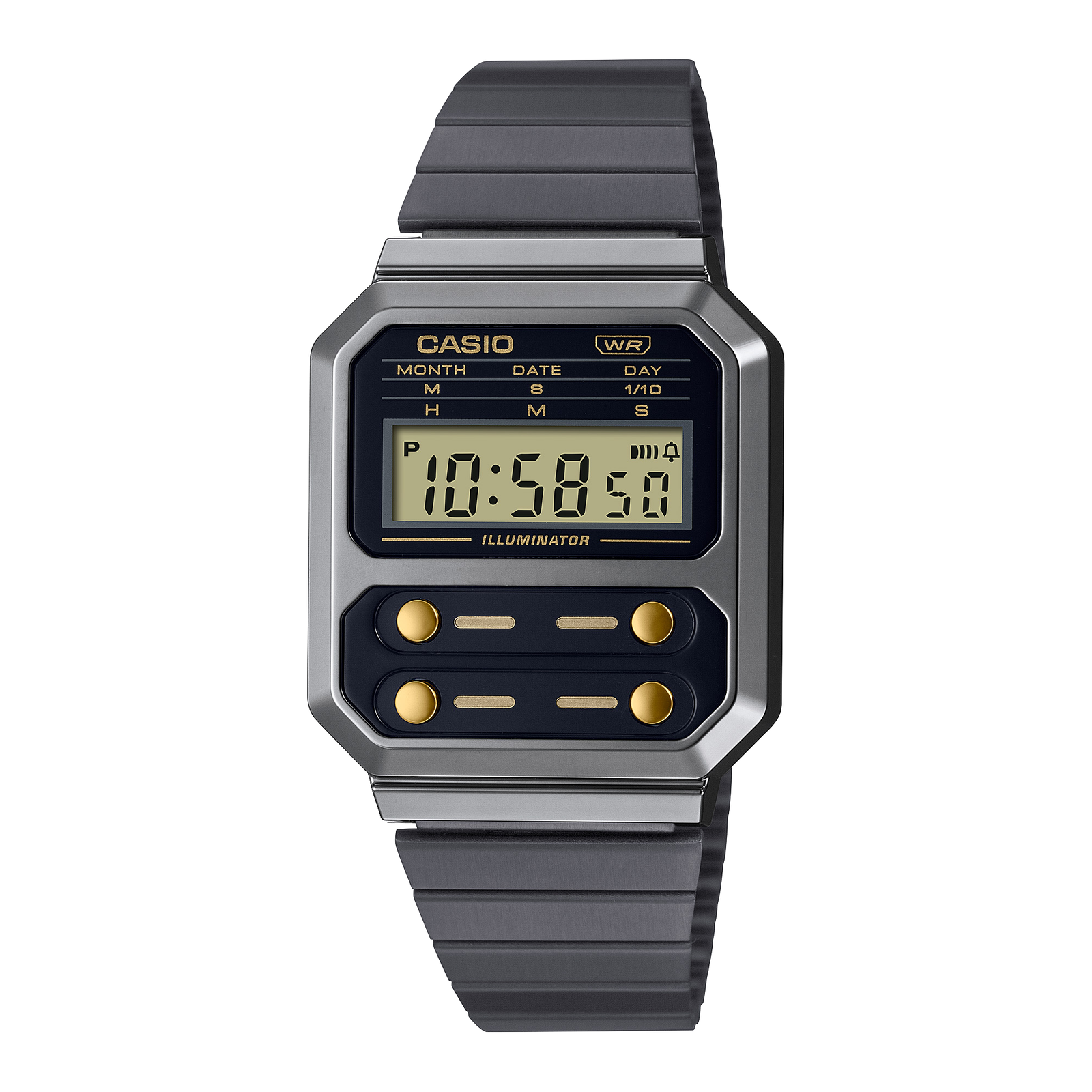 Casio A100WEGG-1A2 Retro Style Watch - Vintage Design, LED Light, Water Resistan