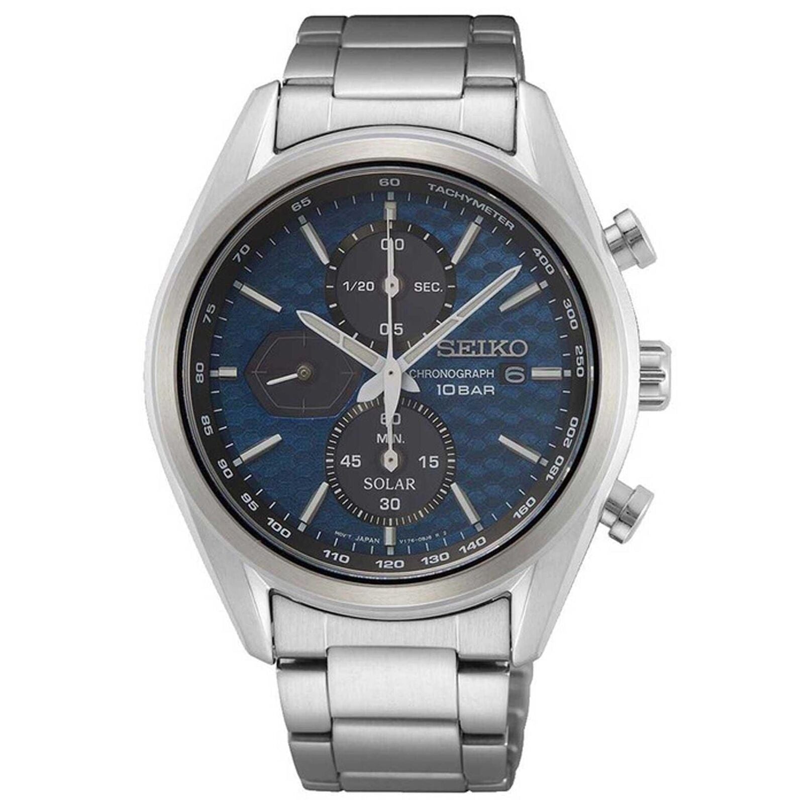 Seiko Chronograph Blue Dial Solar-Powered Men's Watch SSC801P1