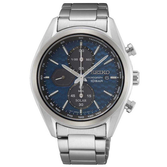 Seiko Chronograph Blue Dial Solar-Powered Men's Watch SSC801P1