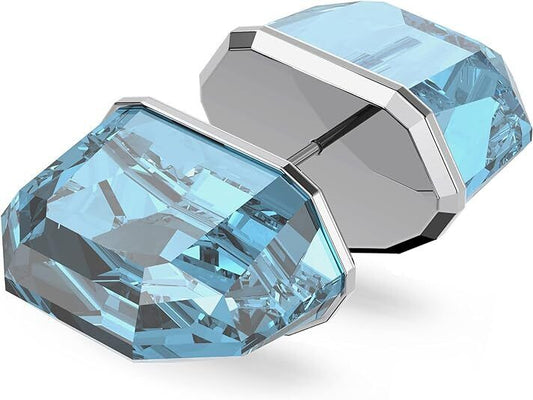 SWAROVSKI 5600255 BLUE LUCENT CRYSTAL STUD RHODIUM PLATED WOMEN'S EARRING