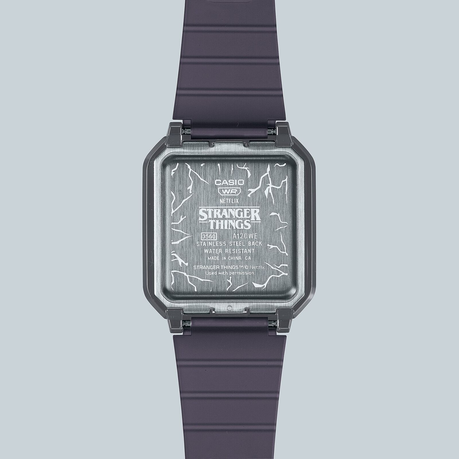 Casio A120WEST-1A Stranger Things Collab Watch–80s Retro LED Design, Demogorgon
