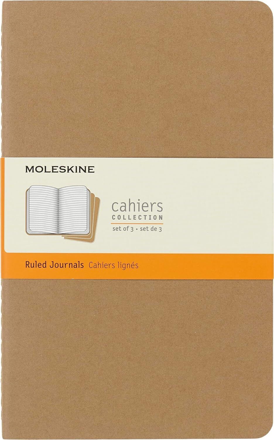 Moleskine Cahier Journal, Soft Cover, Large (5" x 8.25") Ruled/Lined, Kraft B...