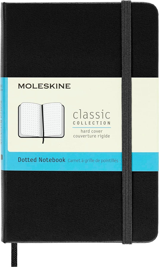 Moleskine Classic Collection Hard Cover Notebook, 1-Subject, Dotted Rule, Black