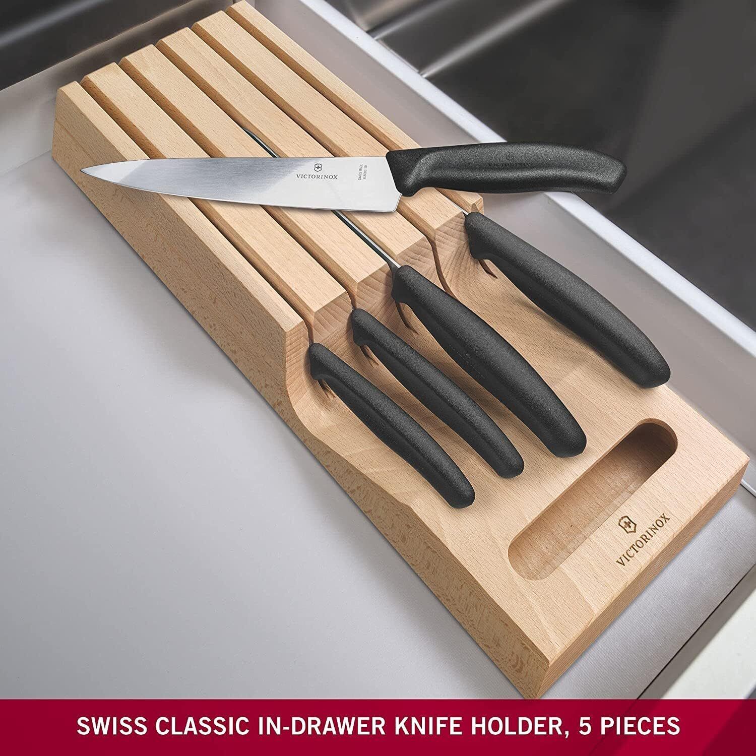 VICTORINOX SWISS CLASSIC IN-DRAWER KNIFE HOLDER, Beechwood