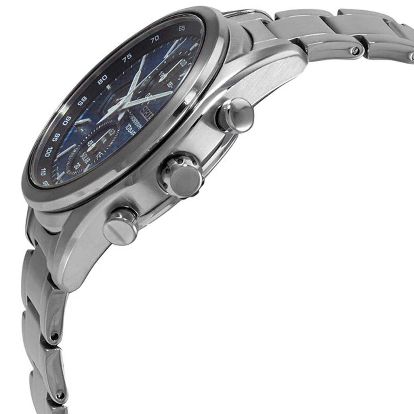 Seiko Chronograph Blue Dial Solar-Powered Men's Watch SSC801P1