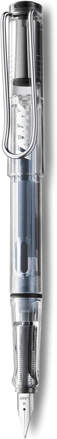LAMY Transparent Vista Fountain Pen with Medium Nib and Blue Ink (L12M)