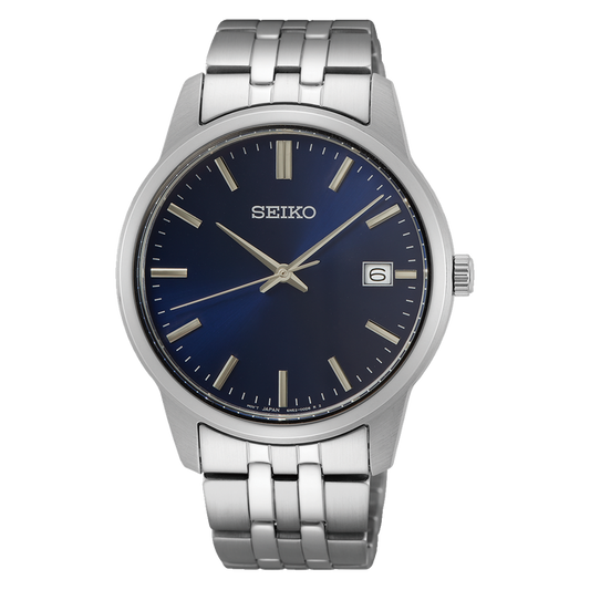 Seiko Quartz Blue Dial Men's Stainless Steel Watch SUR399P1 New With Tags