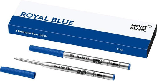 Montblanc 2 Ballpoint Refills, (F) Fine, Royal Blue, 124492 / 128213