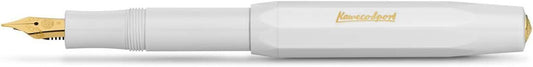 Kaweco CLASSIC SPORT White Fountain Pen - 23K Gold-Plated Nib, BB Tip, 13cm