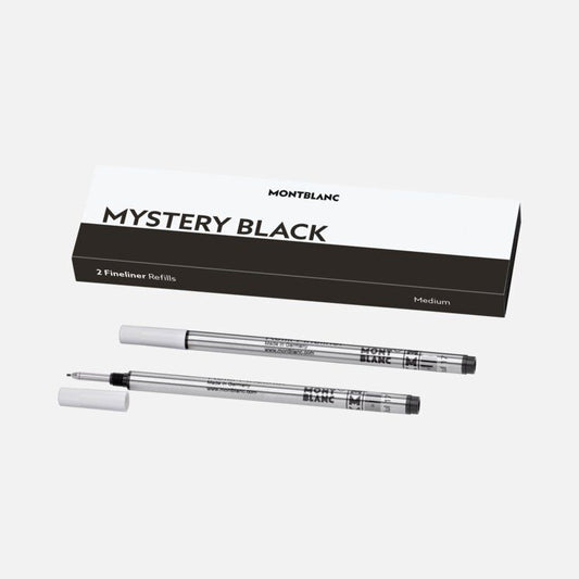 Montblanc  Fineliner Mystery  Black Medium New In Box 128246 2 Refills