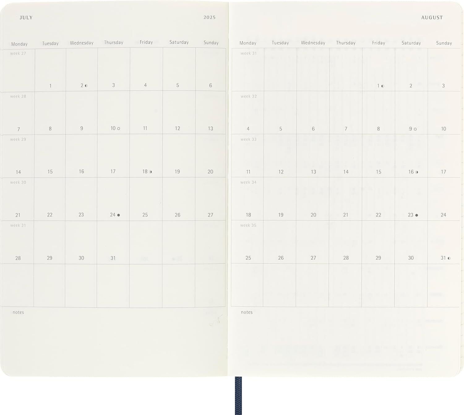 Moleskine Classic 12 Month 2025 Daily Planner, Soft Cover, Large (5" x 8.25"),