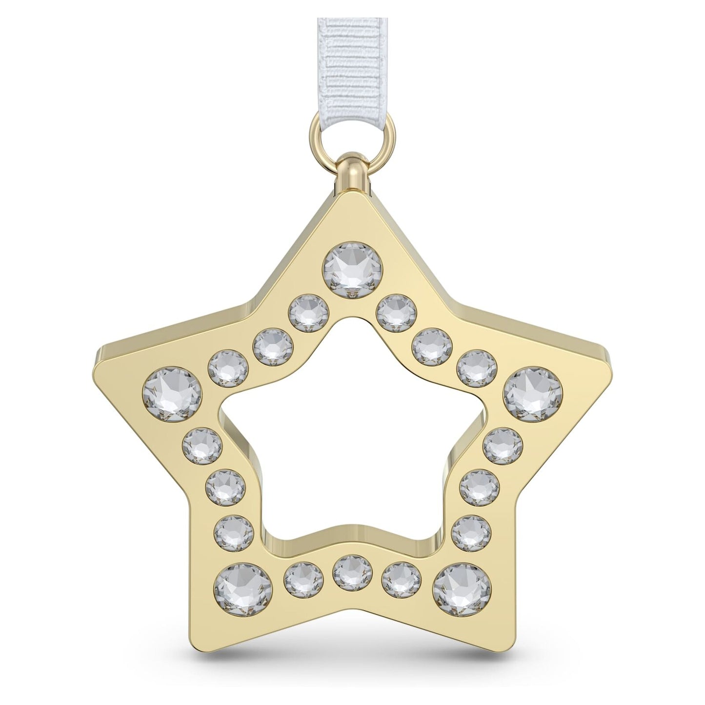 Sparkling Champagne Gold Star Ornament by Swarovski - Holiday Magic Décor Small