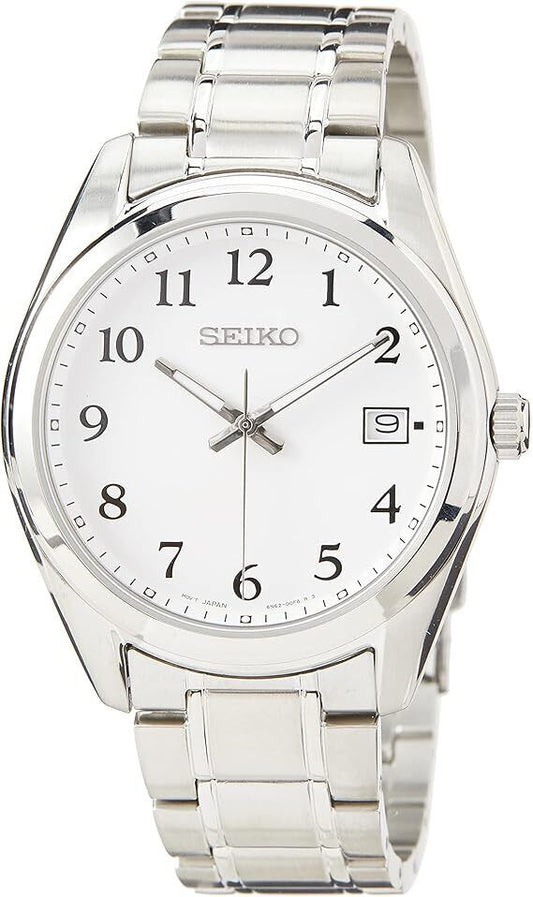 Seiko SUR459P1 White Dial Analog Stainless Steel Classic Quartz Men's Watch