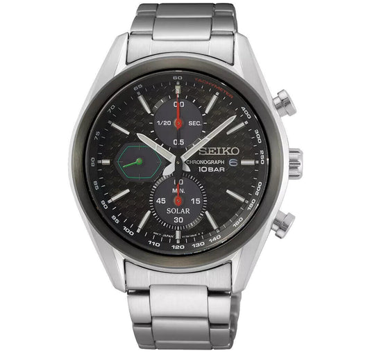 Seiko Chronograph Black Dial Stainless Steel Men's Watch SSC803P1