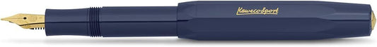 Kaweco Classic Sport Fountain Pen Navy Blue, 23K Gold-Plated Steel EF Nib, 13cm