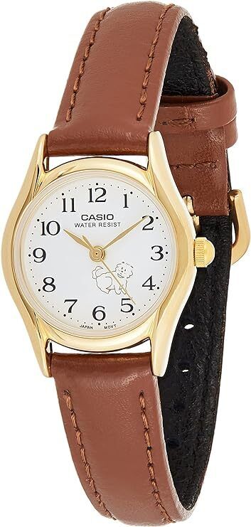CASIO Woman's Wrist Watch Woman's Watch Leather band Dog Sketch LTP-1094Q-7B7RDF