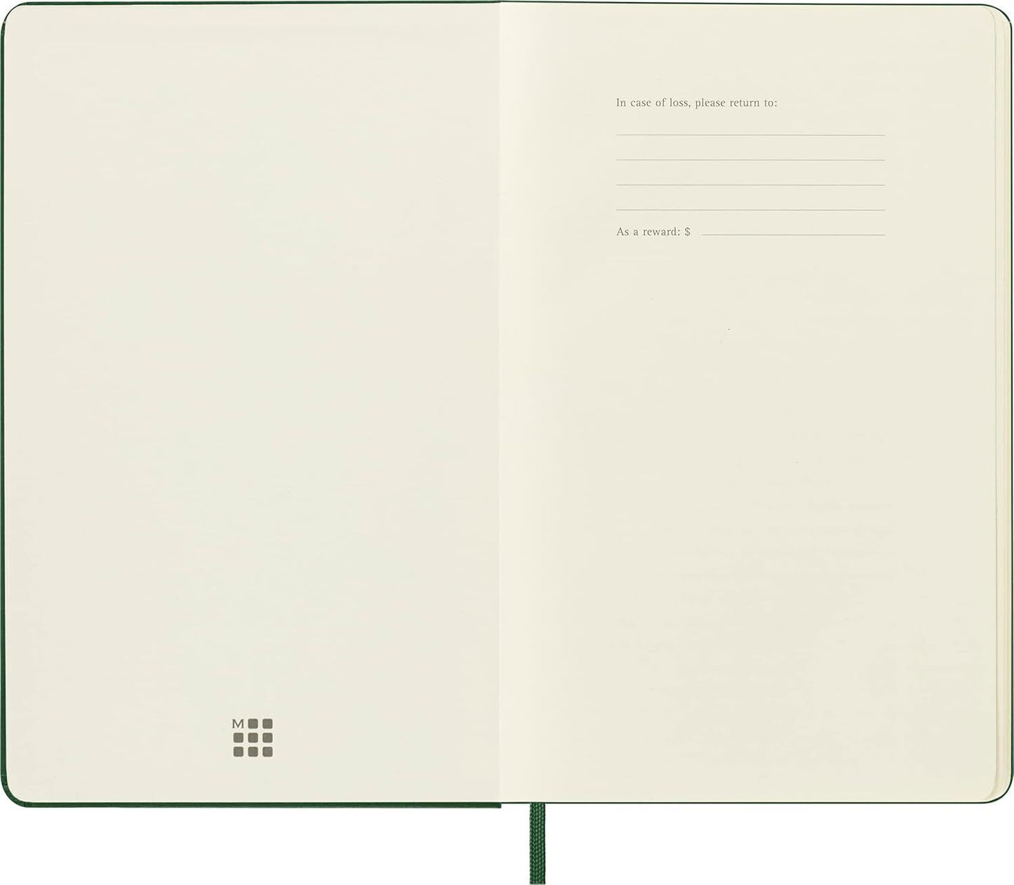 Moleskine Classic Notebook Hard Cover Large Plain/Blank Myrtle Green 240 Pages