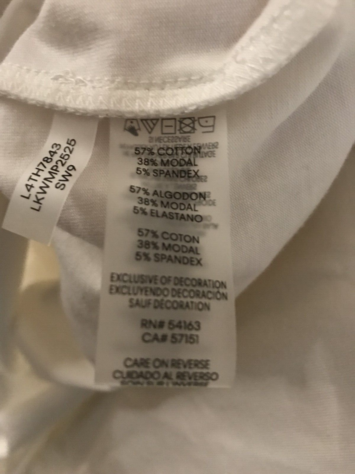 Karl Lagerfeld Paris Women's Ivory Embroidered Cotton Pullover T-shirt Size XL