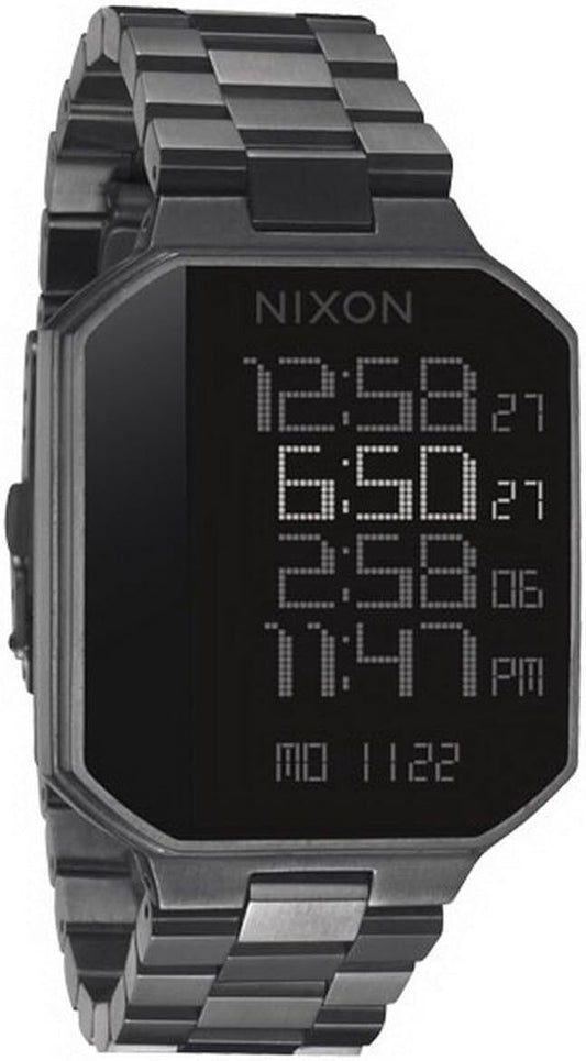 Nixon The Synapse 4 Time Zones Digital Square Black Men Watch A323632 A323-632