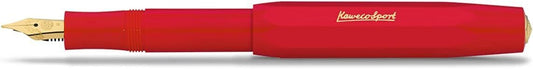 Kaweco Classic Sport Fountain Pen - Red, EF Nib, 23K Gold-Plated Steel