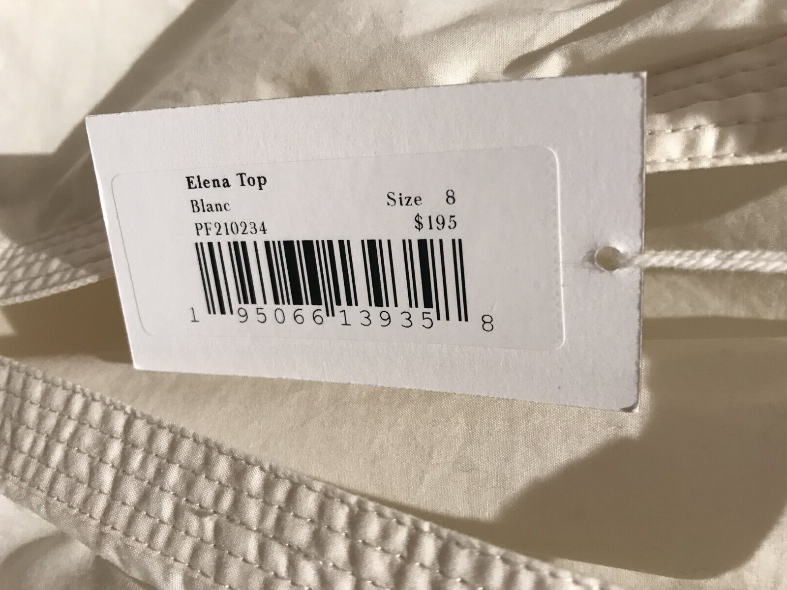 NWT ULLA JOHNSON Women's Off-white Ruffled Cotton Elena Blouse Top Size 8