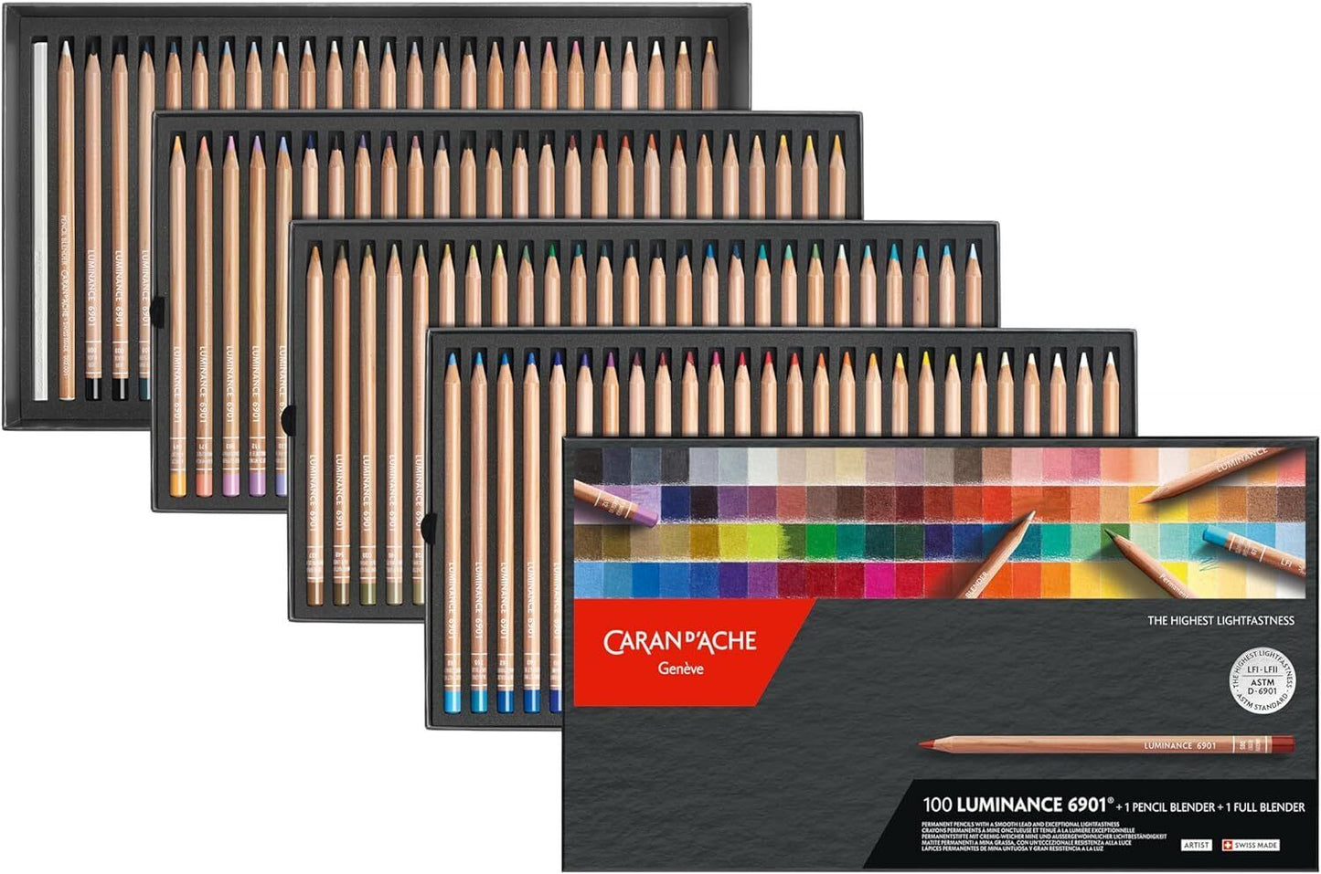 Caran d'Ache Luminance Set of 100 Colored Pencils + Blenders