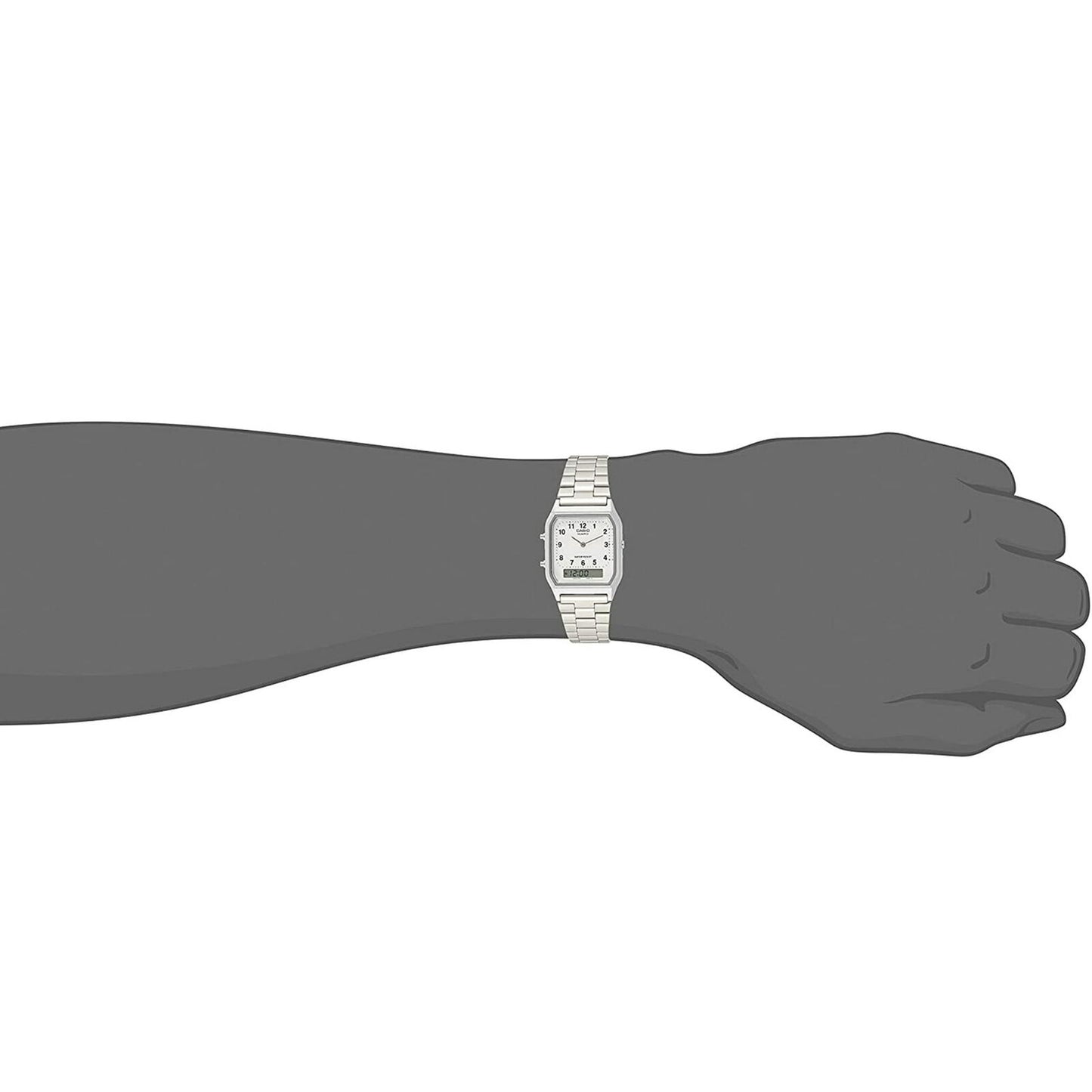 Casio AQ230A-7B Men's Analog/Digital Silver Stainless Steel, New with Tags!