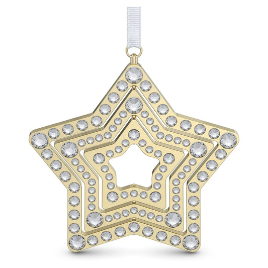 Swarovski Holiday Magic Champagne Gold Star Ornament, 200 Crystals, 3D Design