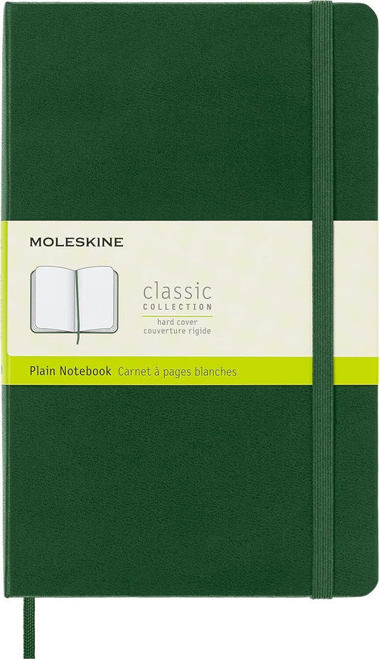 Moleskine Classic Notebook Hard Cover Large Plain/Blank Myrtle Green 240 Pages