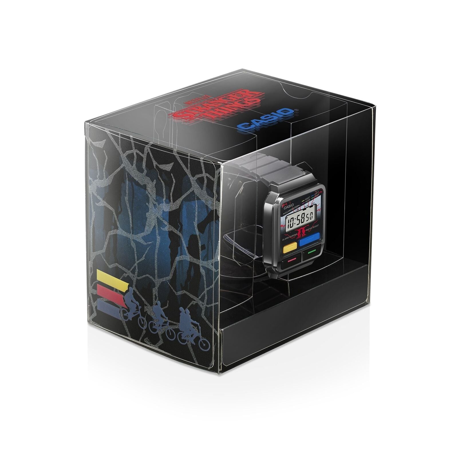 Casio A120WEST-1A Stranger Things Collab Watch–80s Retro LED Design, Demogorgon