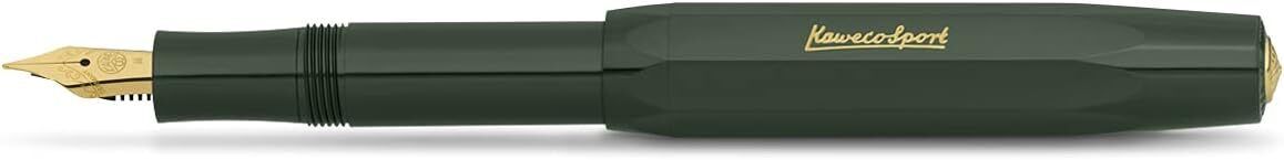 Kaweco CLASSIC SPORT Fountain Pen - Green, 23K Gold-Plated Nib, BB, 13 cm